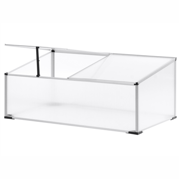 Drivhus for hage Serifos 60 cm - Sølv/Transparent - Hage - Dyrking & hagearbeid - Dyrking - Blomsterpotter - Drivhusbenk