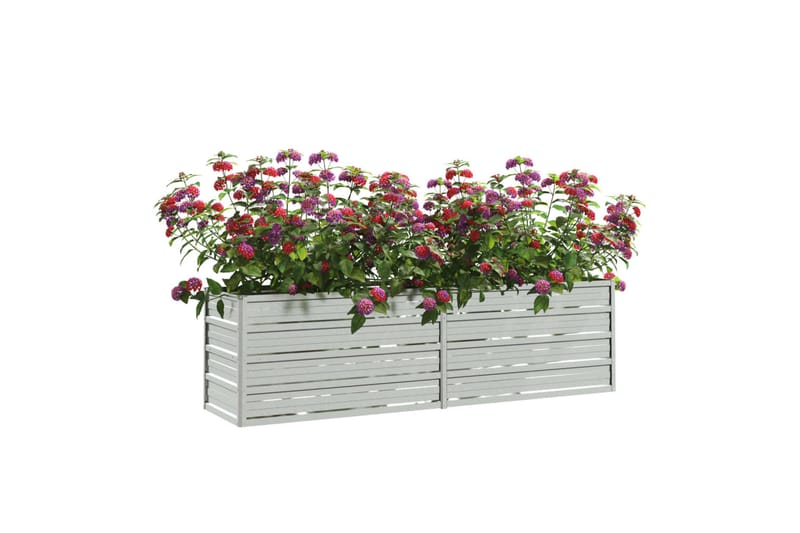 Høybed 160x40x45 cm galvanisert stål sølv - Silver - Hage - Dyrking & hagearbeid - Dyrking - Blomsterpotter - Blomsterkasser