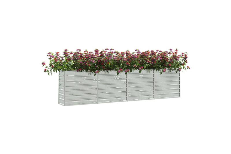 Høybed 320x40x77 cm galvanisert stål sølv - Silver - Hage - Dyrking & hagearbeid - Dyrking - Blomsterpotter - Blomsterkasser