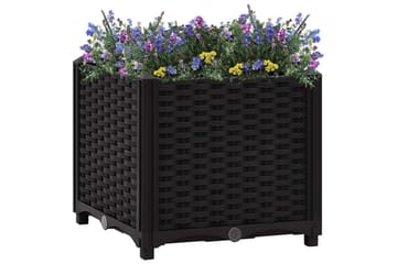 Høybed 40x40x38 cm polypropylen - Svart - Hage - Dyrking & hagearbeid - Dyrking - Blomsterpotter - Blomsterkasser