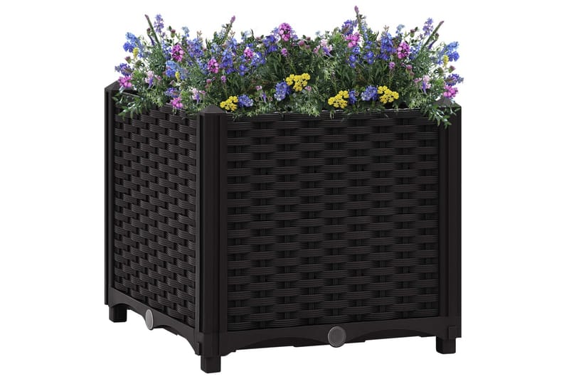 Høybed 40x40x38 cm polypropylen - Svart - Hage - Dyrking & hagearbeid - Dyrking - Blomsterpotter - Blomsterkasser