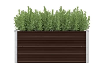 Høybed brun 100x40x45 cm galvanisert stål - Brun - Hage - Dyrking & hagearbeid - Dyrking - Blomsterpotter - Blomsterkasser
