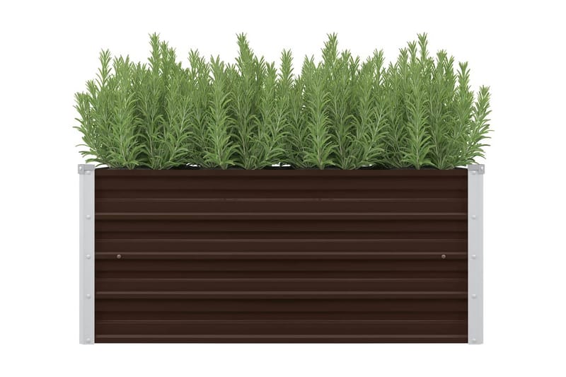 Høybed brun 100x40x45 cm galvanisert stål - Brun - Hage - Dyrking & hagearbeid - Dyrking - Blomsterpotter - Blomsterkasser
