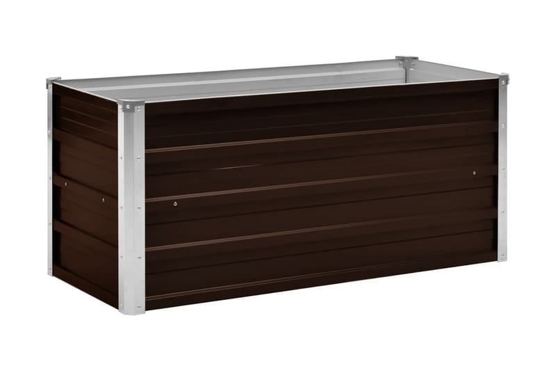 Høybed brun 100x40x45 cm galvanisert stål - Brun - Hage - Dyrking & hagearbeid - Dyrking - Blomsterpotter - Blomsterkasser