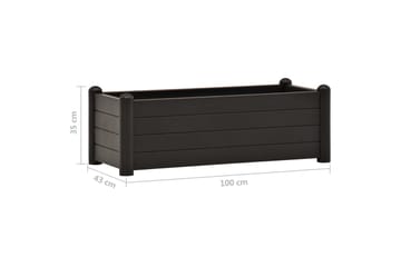 Høybed PP antrasitt 100x43x35 cm - Antrasittgrå - Hage - Dyrking & hagearbeid - Dyrking - Blomsterpotter - Blomsterkasser