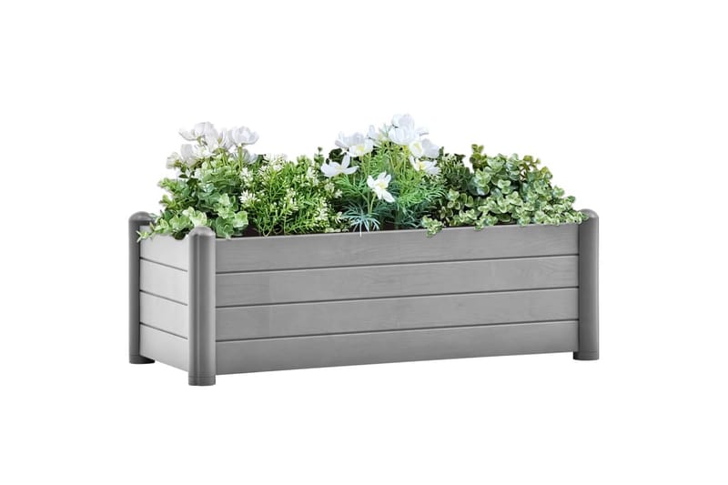 Høybed PP steingrå 100x43x35 cm - Grå - Hage - Dyrking & hagearbeid - Dyrking - Blomsterpotter - Blomsterkasser