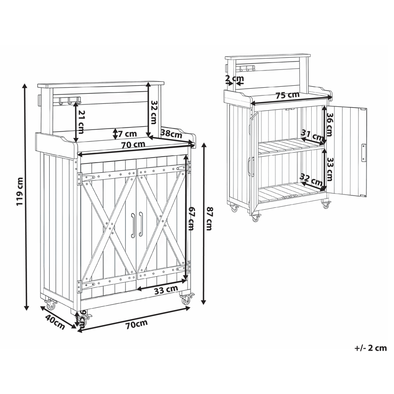 Plantebenk Altolia grantre 70 cm - Brun - Hage - Dyrking & hagearbeid - Dyrking - Blomsterpotter - Dyrkingsbenk