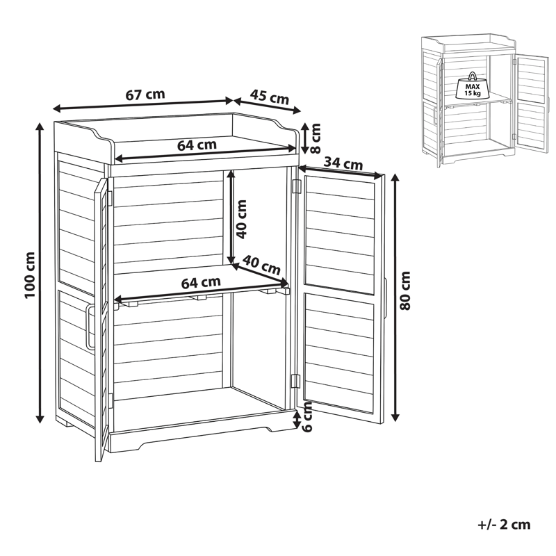 Plantebenk Tereville grantre 45x67 cm - Grå/hvit - Hage - Dyrking & hagearbeid - Dyrking - Blomsterpotter - Dyrkingsbenk