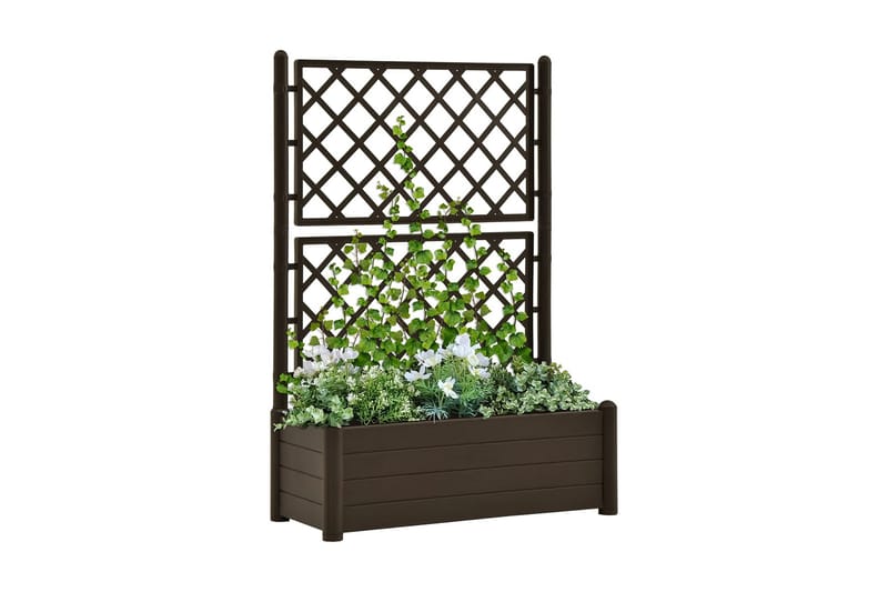 Plantekasse med espalier 100x43x142 cm PP mocca - Brun - Blomsterkasser - Hagekrukker