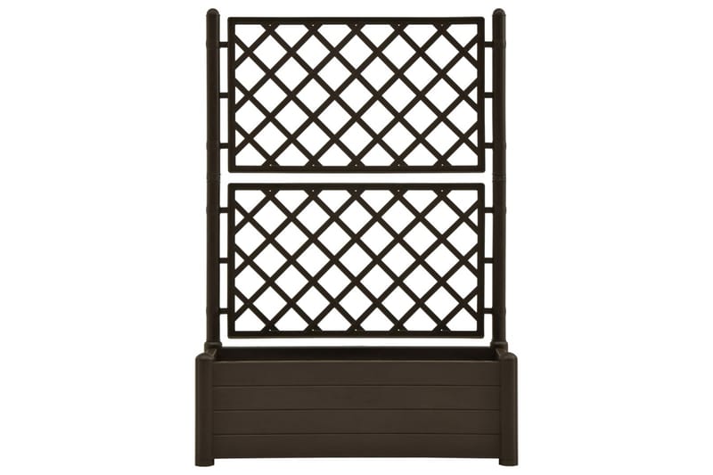 Plantekasse med espalier 100x43x142 cm PP mocca - Brun - Hage - Dyrking & hagearbeid - Dyrking - Blomsterpotter - Blomsterkasser