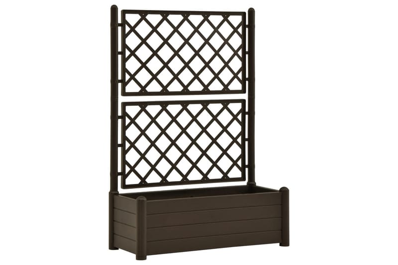 Plantekasse med espalier 100x43x142 cm PP mocca - Brun - Hage - Dyrking & hagearbeid - Dyrking - Blomsterpotter - Blomsterkasser