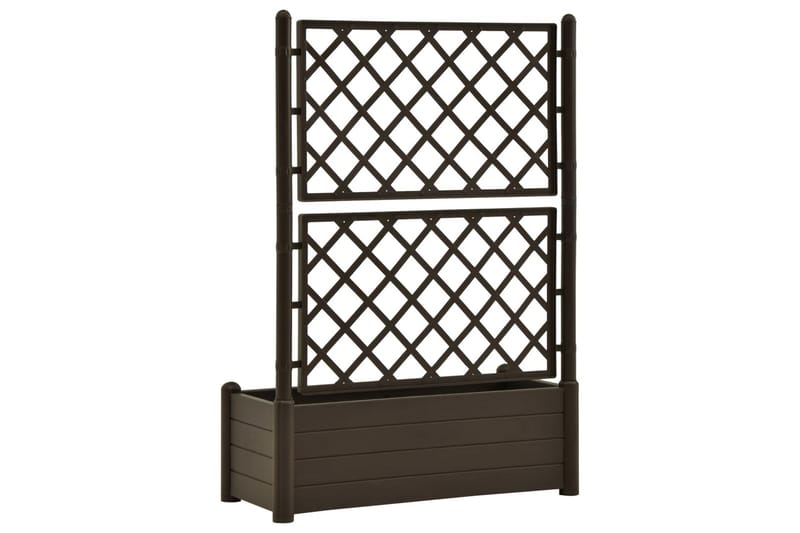 Plantekasse med espalier 100x43x142 cm PP mocca - Brun - Hage - Dyrking & hagearbeid - Dyrking - Blomsterpotter - Blomsterkasser