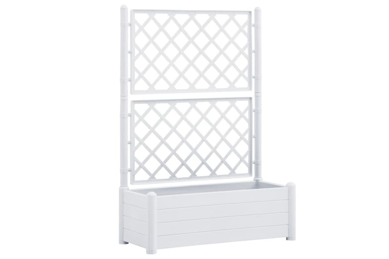 Plantekasse med espalier 100x43x142 cm PP hvit - Hvit - Hage - Dyrking & hagearbeid - Dyrking - Blomsterpotter - Blomsterkasser