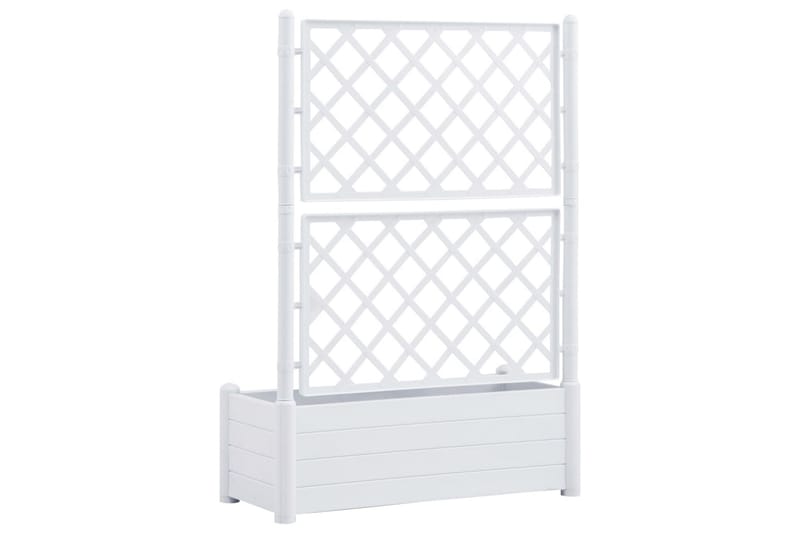 Plantekasse med espalier 100x43x142 cm PP hvit - Hvit - Hage - Dyrking & hagearbeid - Dyrking - Blomsterpotter - Blomsterkasser