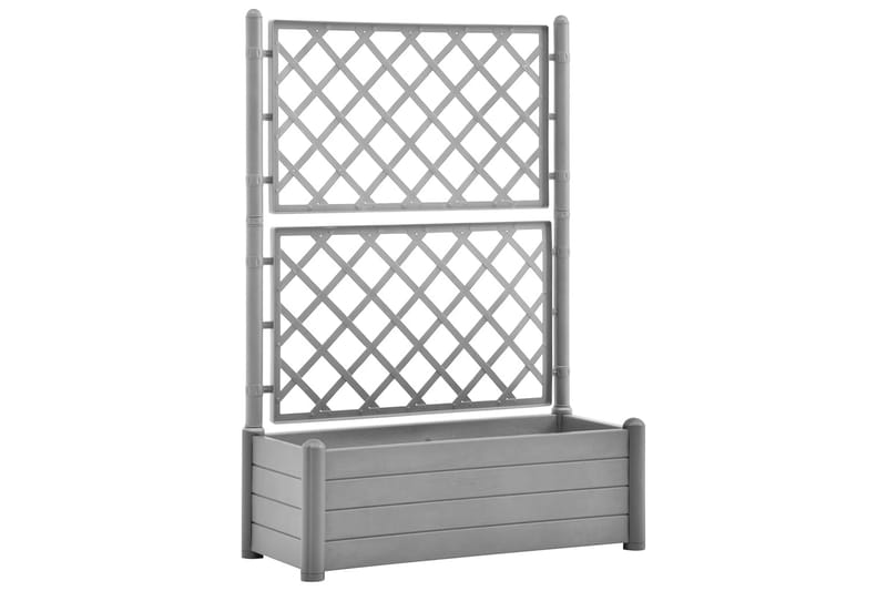 Plantekasse med espalier 100x43x142 cm PP steingrå - Grå - Hage - Dyrking & hagearbeid - Dyrking - Blomsterpotter - Blomsterkasser