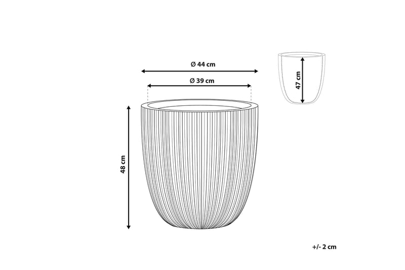 Krukke 44 x 44 x 48 cm beige CHIOS - Beige - Hage - Dyrking & hagearbeid - Dyrking - Blomsterpotter - Store blomsterkrukker