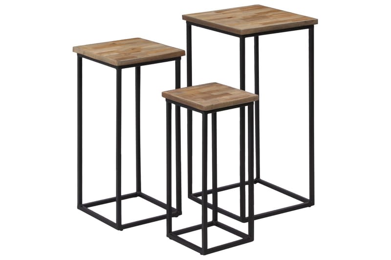 Plantebord 3 deler gjenvunnet teak - Hage - Dyrking & hagearbeid - Dyrking - Blomsterpotter - Store blomsterkrukker