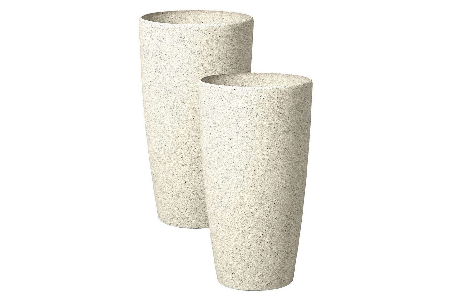 Trädgårdskruka Beliani Abdera set om 2 Beige, 23x23x42 cm Beige -
