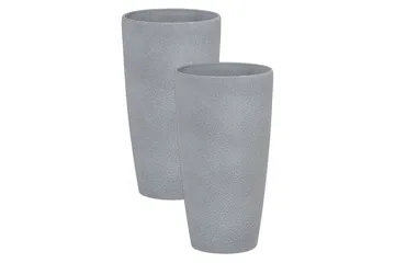 Trädgårdskruka Beliani Abdera set om 2 Grå, 23x23x42 cm Grey - Hage - Dyrking & hagearbeid - Dyrking - Blomsterpotter - Store blomsterkrukker