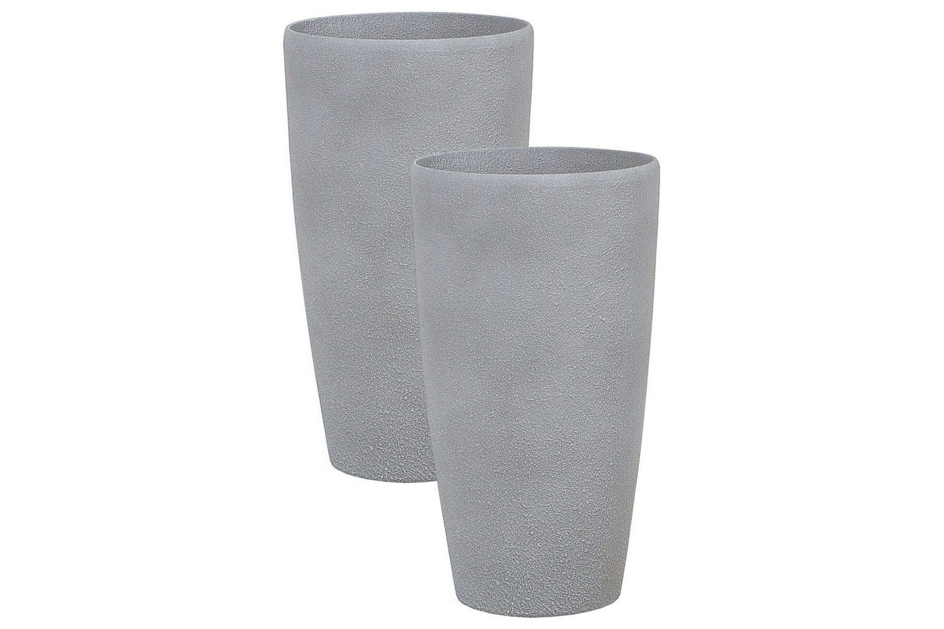 Trädgårdskruka Beliani Abdera set om 2 Grå, 31x31x58 cm Grey -