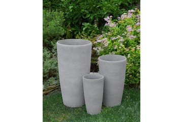 Trädgårdskruka Beliani Abdera set om 2 Grå, 31x31x58 cm Grey - Hage - Dyrking & hagearbeid - Dyrking - Blomsterpotter - Store blomsterkrukker
