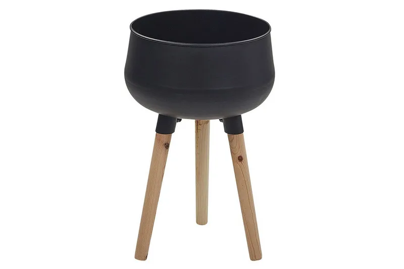 Trädgårdskruka Beliani Agros 30x30x47 cm Black||Light colored wood, undefined