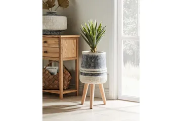Trädgårdskruka Beliani Arisaema Light grey||Beige||Light colored wood - Hage - Dyrking & hagearbeid - Dyrking - Blomsterpotter - Store blomsterkrukker