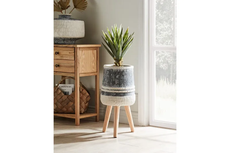Trädgårdskruka Beliani Arisaema Light grey||Beige||Light colored wood - Hage - Dyrking & hagearbeid - Dyrking - Blomsterpotter - Store blomsterkrukker