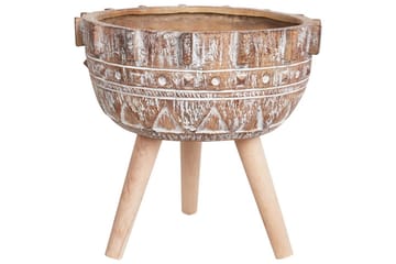 Trädgårdskruka Beliani Asplenium Brown||Light colored wood||White - Hage - Dyrking & hagearbeid - Dyrking - Blomsterpotter - Store blomsterkrukker