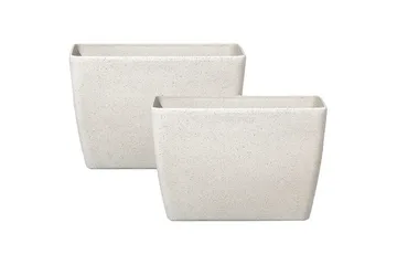 Trädgårdskruka Beliani Baris set om 2 Beige, 60x27x41 cm Beige - Hage - Dyrking & hagearbeid - Dyrking - Blomsterpotter - Store blomsterkrukker