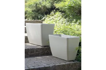 Trädgårdskruka Beliani Baris set om 2 Beige, 74x32x45 cm Beige - Hage - Dyrking & hagearbeid - Dyrking - Blomsterpotter - Store blomsterkrukker