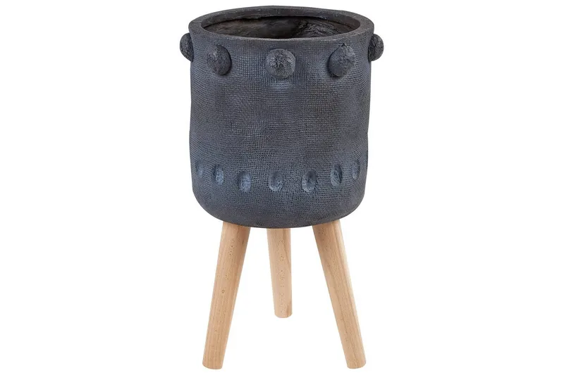 Trädgårdskruka Beliani Brunnera Light grey||blue||Light colored wood, undefined