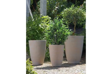 Trädgårdskruka Beliani Camia set om 2 Beige, 43x43x60 cm Beige - Hage - Dyrking & hagearbeid - Dyrking - Blomsterpotter - Store blomsterkrukker