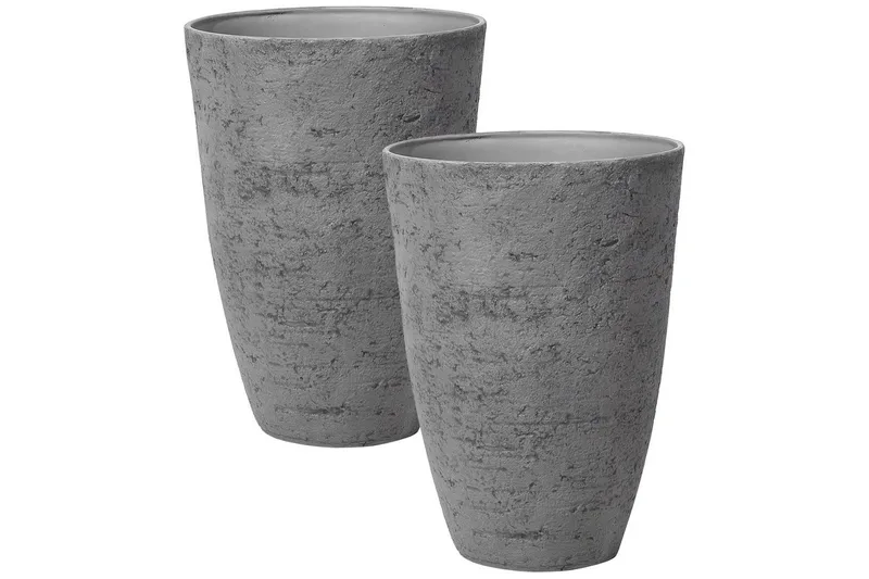 Trädgårdskruka Beliani Camia set om 2 Beige, 51x51x71 cm Grey, undefined