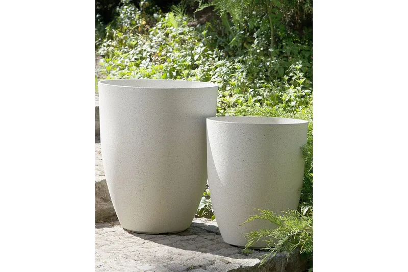 Trädgårdskruka Beliani Croton 43x43x52 cm Offwhite - Hage - Dyrking & hagearbeid - Dyrking - Blomsterpotter - Store blomsterkrukker