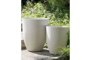 Trädgårdskruka Beliani Croton set om 2 Grå, 43x43x52 cm White - Hage - Dyrking & hagearbeid - Dyrking - Blomsterpotter - Store blomsterkrukker