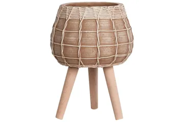 Trädgårdskruka Beliani Darmera Brown, Light colored wood, Beige - Hage - Dyrking & hagearbeid - Dyrking - Blomsterpotter - Store blomsterkrukker