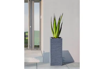 Trädgårdskruka Beliani Dion Grå, 26x26x61 cm Grey - Hage - Dyrking & hagearbeid - Dyrking - Blomsterpotter - Store blomsterkrukker