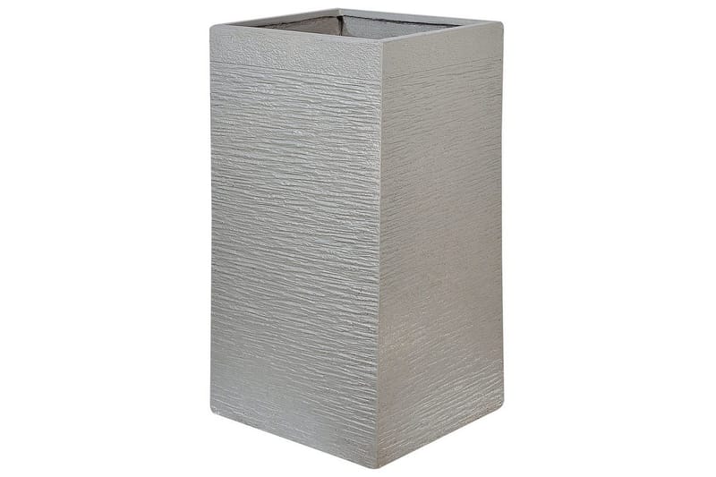 Trädgårdskruka Beliani Dion Grå, 40x40x77 cm Grey - Hage - Dyrking & hagearbeid - Dyrking - Blomsterpotter - Store blomsterkrukker