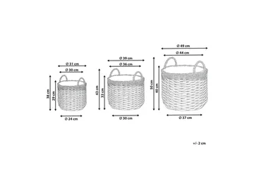 Trädgårdskruka Beliani Gefira set om 3 Grey||White - Hage - Dyrking & hagearbeid - Dyrking - Blomsterpotter - Store blomsterkrukker