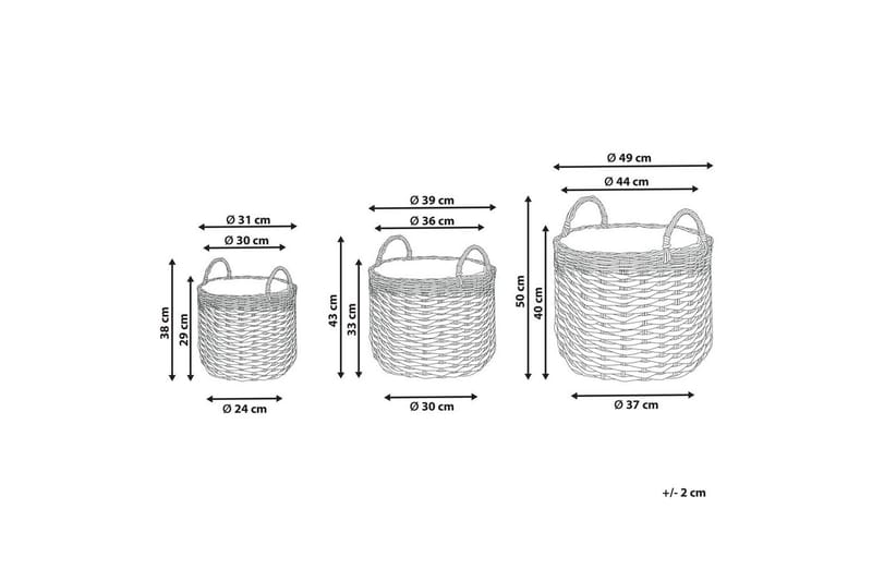 Trädgårdskruka Beliani Gefira set om 3 Grey||White - Hage - Dyrking & hagearbeid - Dyrking - Blomsterpotter - Store blomsterkrukker