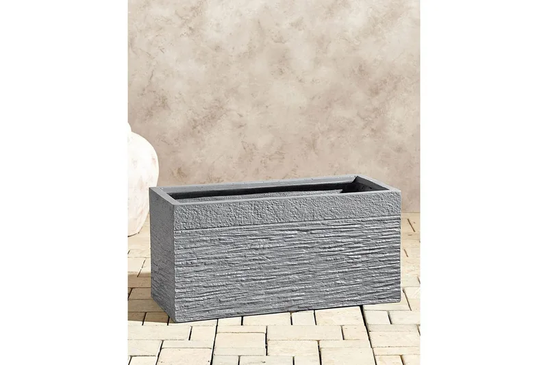 Trädgårdskruka Beliani Myra 50x23x24 cm Grey - Hage - Dyrking & hagearbeid - Dyrking - Blomsterpotter - Store blomsterkrukker