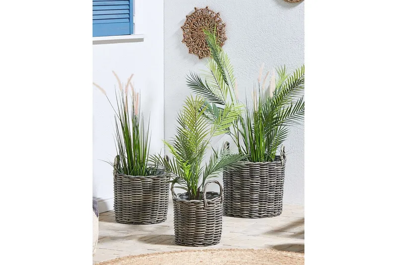 Trädgårdskruka Beliani Nikiti set om 3 Brown - Hage - Dyrking & hagearbeid - Dyrking - Blomsterpotter - Store blomsterkrukker