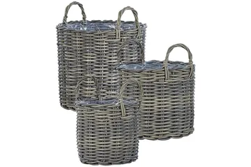 Trädgårdskruka Beliani Nikiti set om 3 Brown - Hage - Dyrking & hagearbeid - Dyrking - Blomsterpotter - Store blomsterkrukker