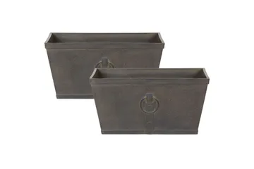 Trädgårdskruka Beliani Poria set om 2 Brown - Hage - Dyrking & hagearbeid - Dyrking - Blomsterpotter - Store blomsterkrukker