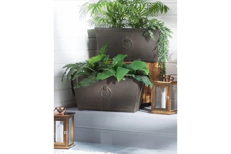 Trädgårdskruka Beliani Poria set om 2 Brown - Hage - Dyrking & hagearbeid - Dyrking - Blomsterpotter - Store blomsterkrukker