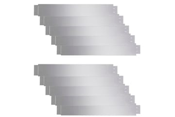 Gjerdekanter i galvanisert stål 100 x 15 cm sett 10-deler - Hage - Dyrking & hagearbeid - Dyrking - Plantestøtte - Bedkant