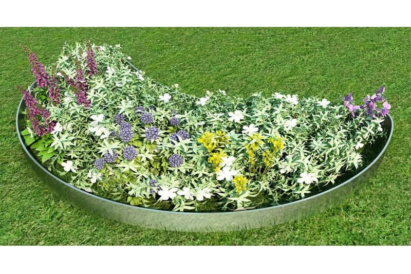 Gjerdekanter i galvanisert stål 100 x 15 cm sett 10-deler - Hage - Dyrking & hagearbeid - Dyrking - Plantestøtte - Bedkant