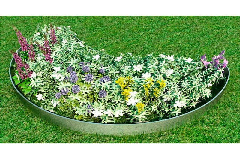 Gjerdekanter i galvanisert stål 100 x 15 cm sett 20-deler - Hage - Dyrking & hagearbeid - Dyrking - Plantestøtte - Bedkant