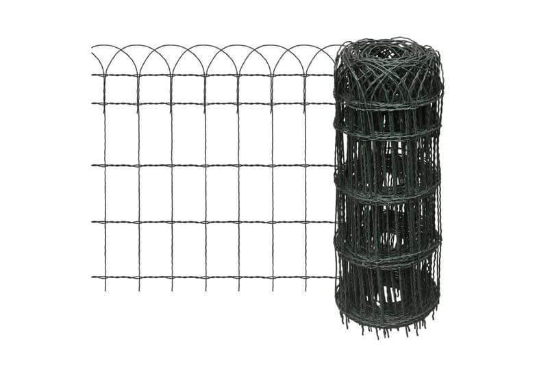 Hagegrensegjerde pulverlakkert jern 25x0,65 m - Hage - Dyrking & hagearbeid - Dyrking - Plantestøtte - Bedkant